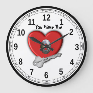 YOU HAVE THE KEY TO MY HEART LARGE CLOCK