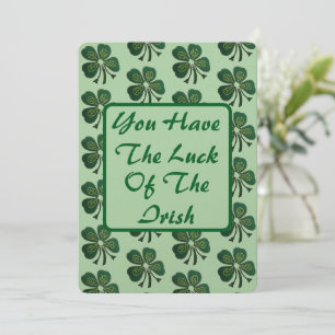 You Have The Luck Of The Irish Green Shamrock 2025 Holiday Card