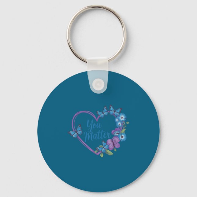 You Heart Suicide Prevention Awareness  Key Ring (Front)
