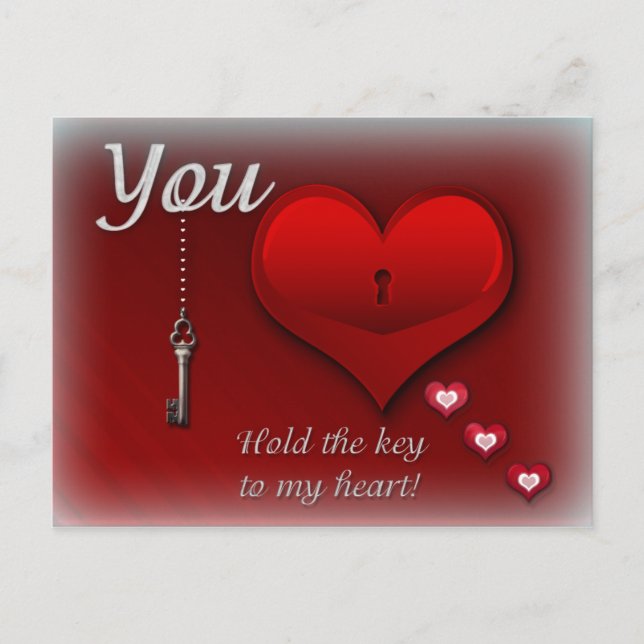 You hold the key to my heart postcard (Front)