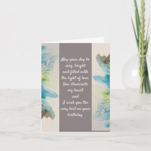 “You Illuminate My Heart”. Birthday Note Card