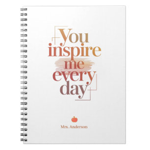 You Inspire Me Every Day Personalised Name Notebook