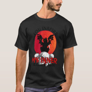 You Inspire My Inner Serial Kller  Black Cat Hallo T-Shirt