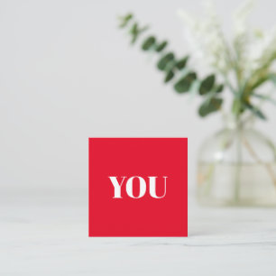 You, It's you red two sided minimalist romantic Enclosure Card
