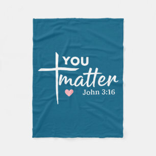 You John 3 16 Bible Verse Christian Faith Insratio Fleece Blanket