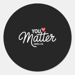 You John 3 16 Bible Verse Christian Faith Quote Classic Round Sticker
