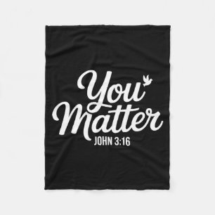 You John 3 16 Bible Verse Christian Faith Quote Fleece Blanket