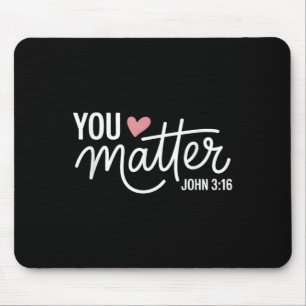 You John 3 16 Bible Verse Christian Faith Quote Mouse Pad