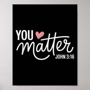 You John 3 16 Bible Verse Christian Faith Quote Poster