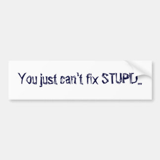 You just can't fix STUPID... Bumper Sticker