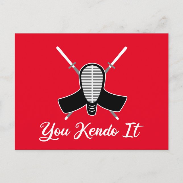 You Kendo It - funny Kendo Aikido Pun Joke Graphic Postcard (Front)