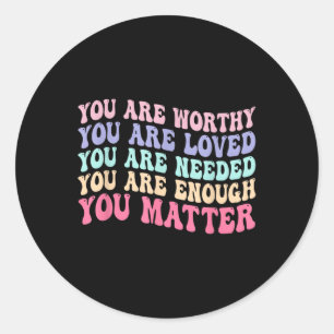 You Kindness Be Kind Groovy Mental Health Awarenes Classic Round Sticker