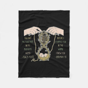 You Knit Me Together In My Mother's Womb Design Fleece Blanket