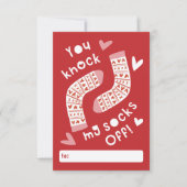 You Knock My Socks Off Classroom Valentine Invitation (Front)