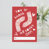 You Knock My Socks Off Classroom Valentine Invitation (Standing Front)