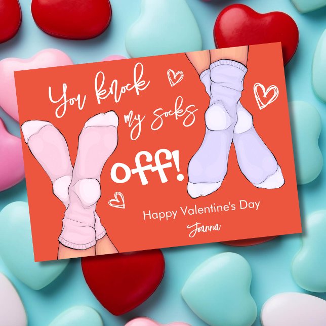 You knock my socks off funny valentine's day holiday card (Creator Uploaded)