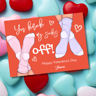 You knock my socks off funny valentine's day holiday card