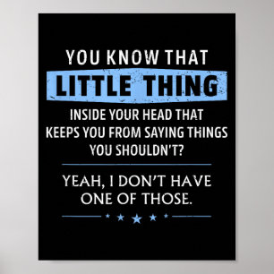 You Know Little Thing Sarcasm Lover Humour Saying Poster