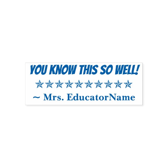 "You Know This So Well!" Marking Rubber Stamp (Design)