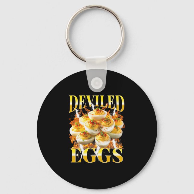 You Know Why I'm Here Deviled Egg Funny Thanksgivi Key Ring (Front)