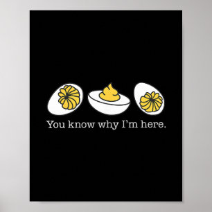 You Know Why Im Here Deviled Eggs Thanksgiving Din Poster