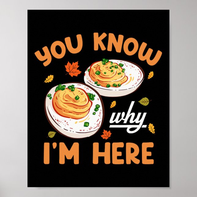 You Know Why Im Here Thanksgiving Deviled Eggs Men Poster (Front)