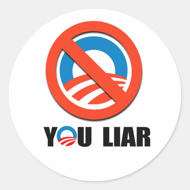 YOU LIAR CLASSIC ROUND STICKER (Front)