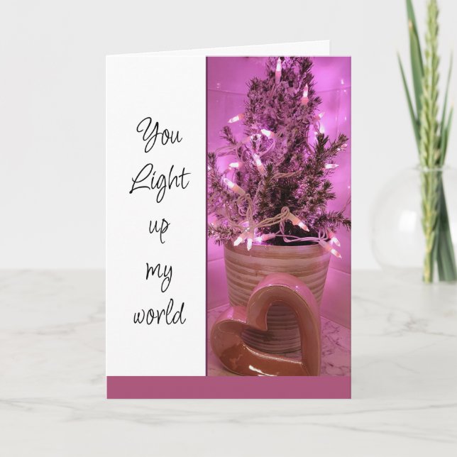 You Light Up My World Valentine's Day Card (Front)