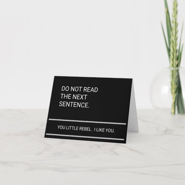 You Little Rebel - Blank Note Card (Front)