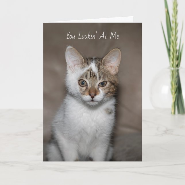 You Lookin at Me Greeting Card (Front)