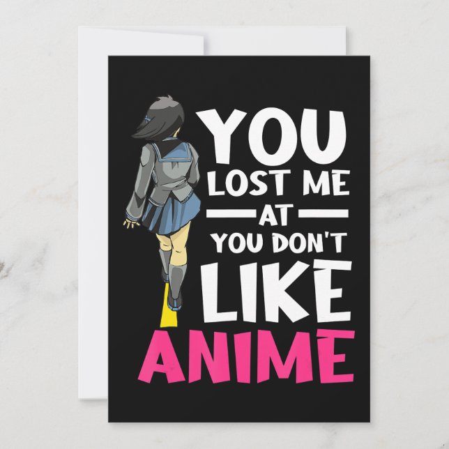 You Lost Me Anime Clothing Manga Cosplay Otaku Holiday Card (Front)