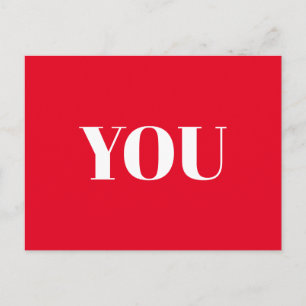 You, Love, Happy Valentine's Day, Red white Postcard