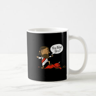 You Mad Bro - Funny Christian Jesus And Devil Coffee Mug