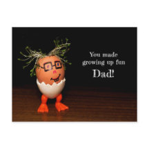 You made growing up fun Dad Postcard Semi Glossy
