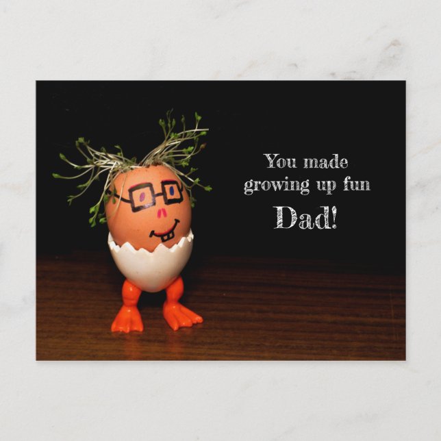You made growing up fun Dad Postcard Semi Glossy (Front)