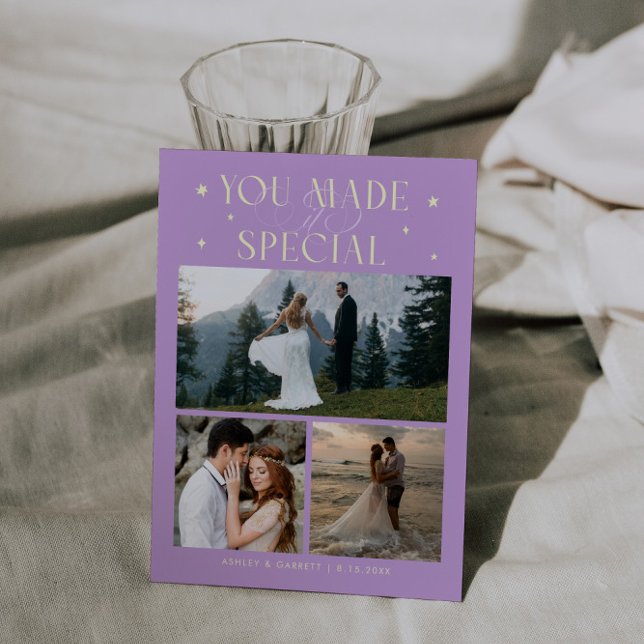 You Made It Special Wedding Photo Wisteria Thank You Card (Creator Uploaded)