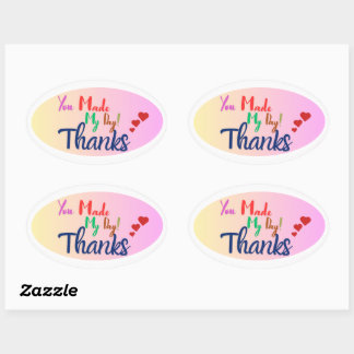 "You Made My Day"- colorfu Thank you sticker Sheet