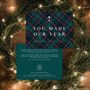 You Made Our Year   Plaid Corporate Holiday Card