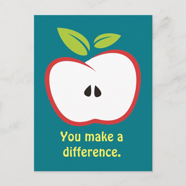 You make a difference apple postcard (Front)