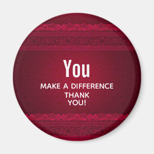 You make a Difference Elegant Red Background Magnet