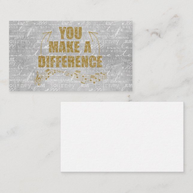 You Make A Difference  Enclosure Card (Front/Back)