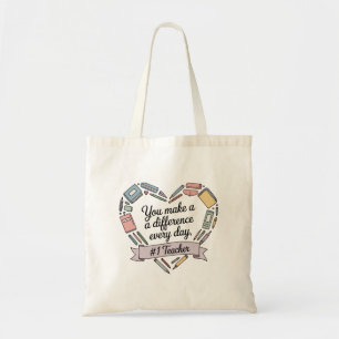 You Make a Difference Every Day” Inspirational Tea Tote Bag