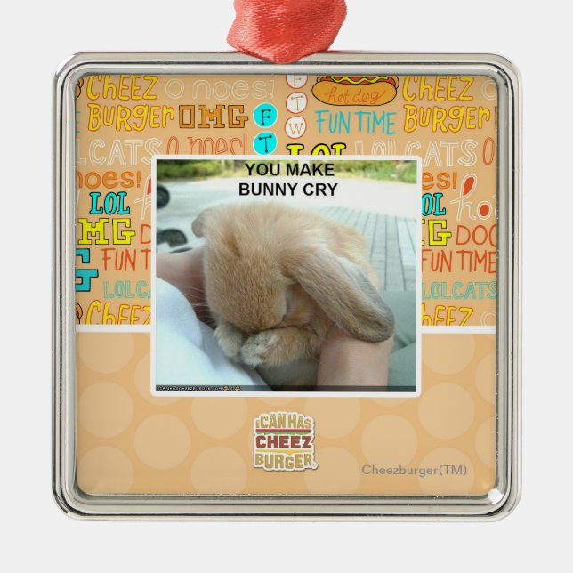 You make bunny cry metal ornament (Front)