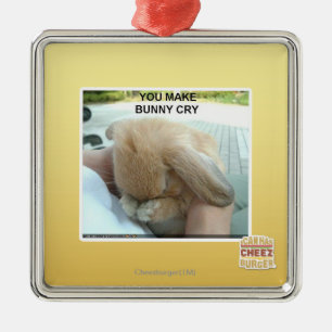 You make bunny cry metal tree decoration