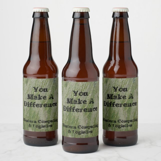 You Make Difference Desert Grass Thanks Employee Beer Bottle Label (Bottles)