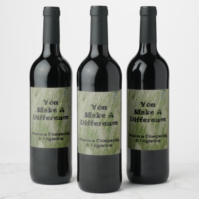 You Make Difference Desert Grass Thanks Employee Wine Label (Bottles)