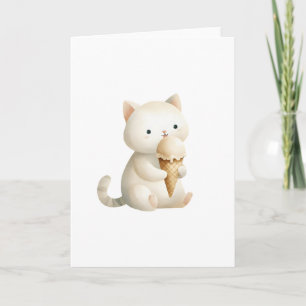 You Make Life Sweeter Ice Cream Cone Cat Card