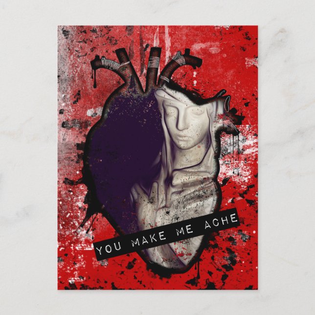 you make me ache anatomical heart postcard (Front)