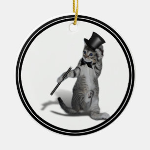 You make me feel like Dancing! Tap Dancing Cat Ceramic Ornament