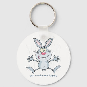 You Make Me Hoppy Bunny Rabbit Key Ring